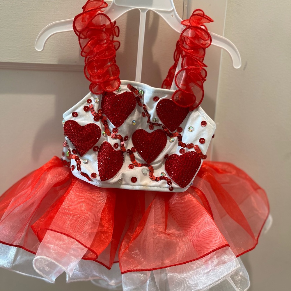Red and White Heart Tutu 2 Piece Costume